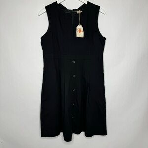 Anthropologie Black Sleeveless A-Line Dress